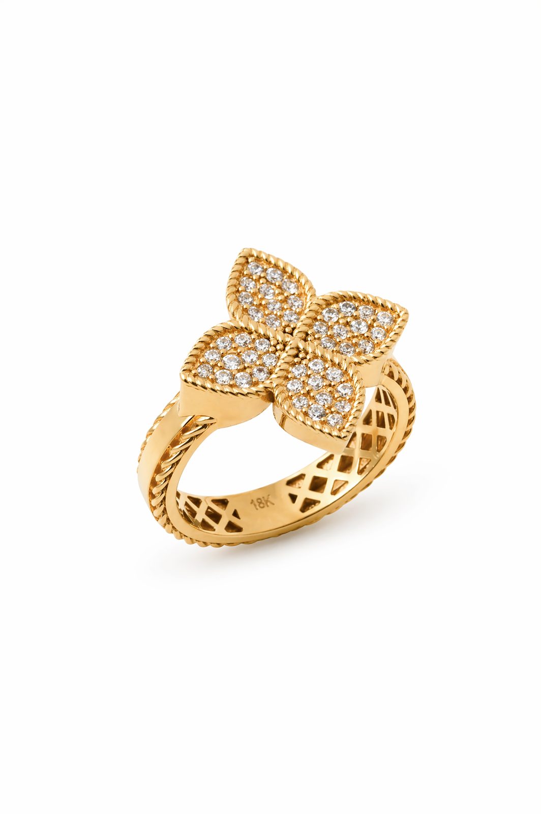Anillo Flor Veneciana de Diamantes en Oro