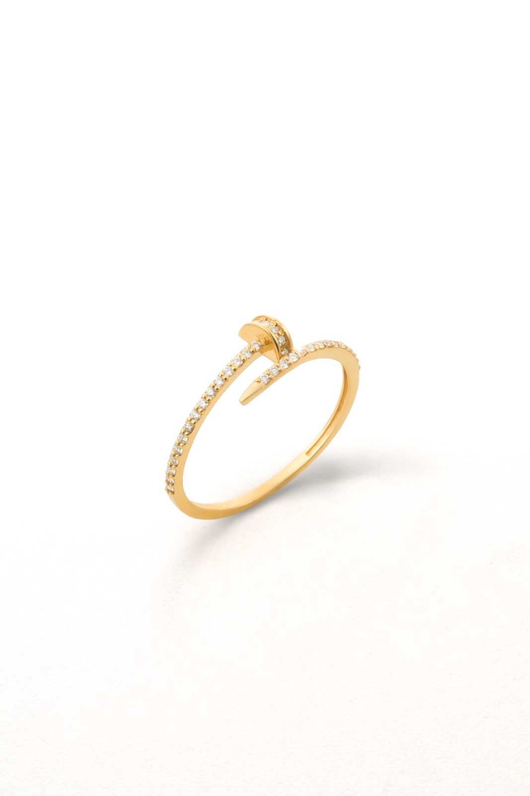 Anillo Clavo de Diamantes en Oro Amarillo