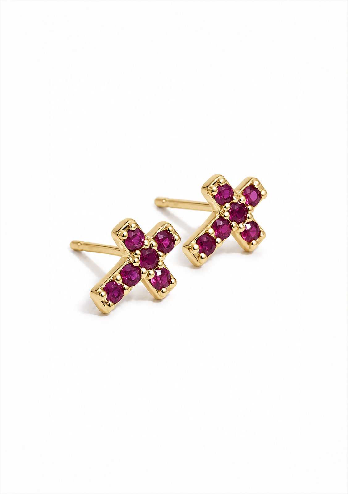 Aretes Cruz de Rubíes