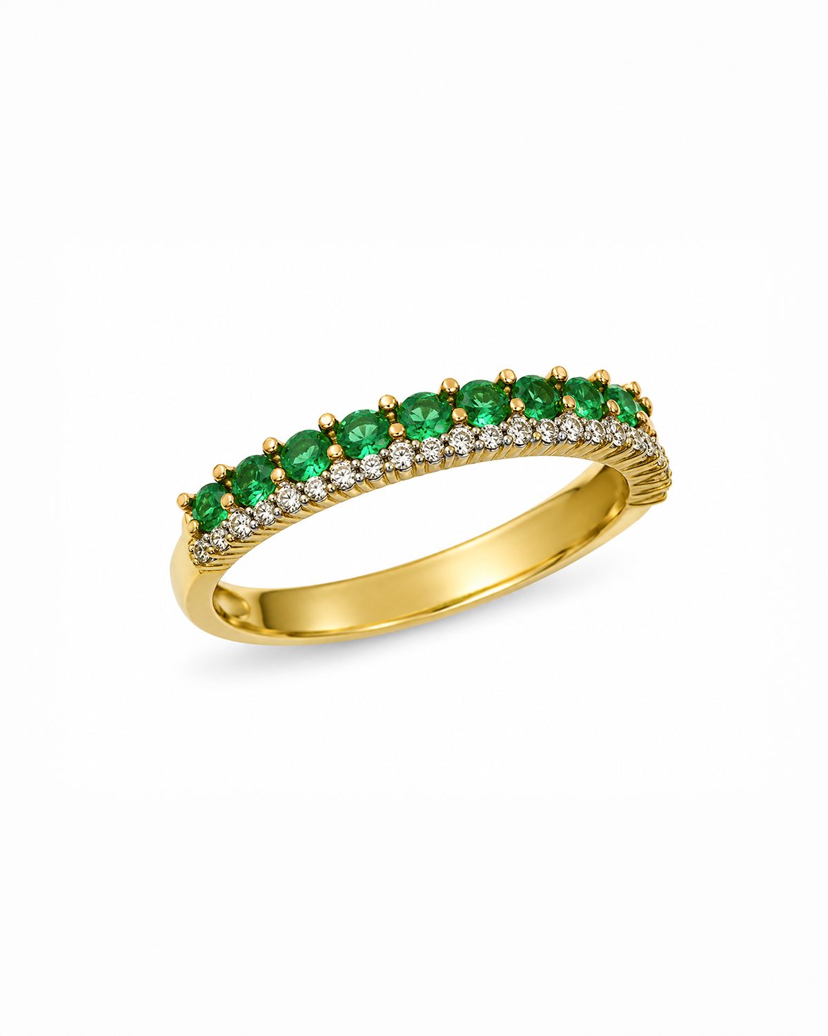 Churumbela en Oro Amarillo con Esmeraldas y Borde de Diamantes
