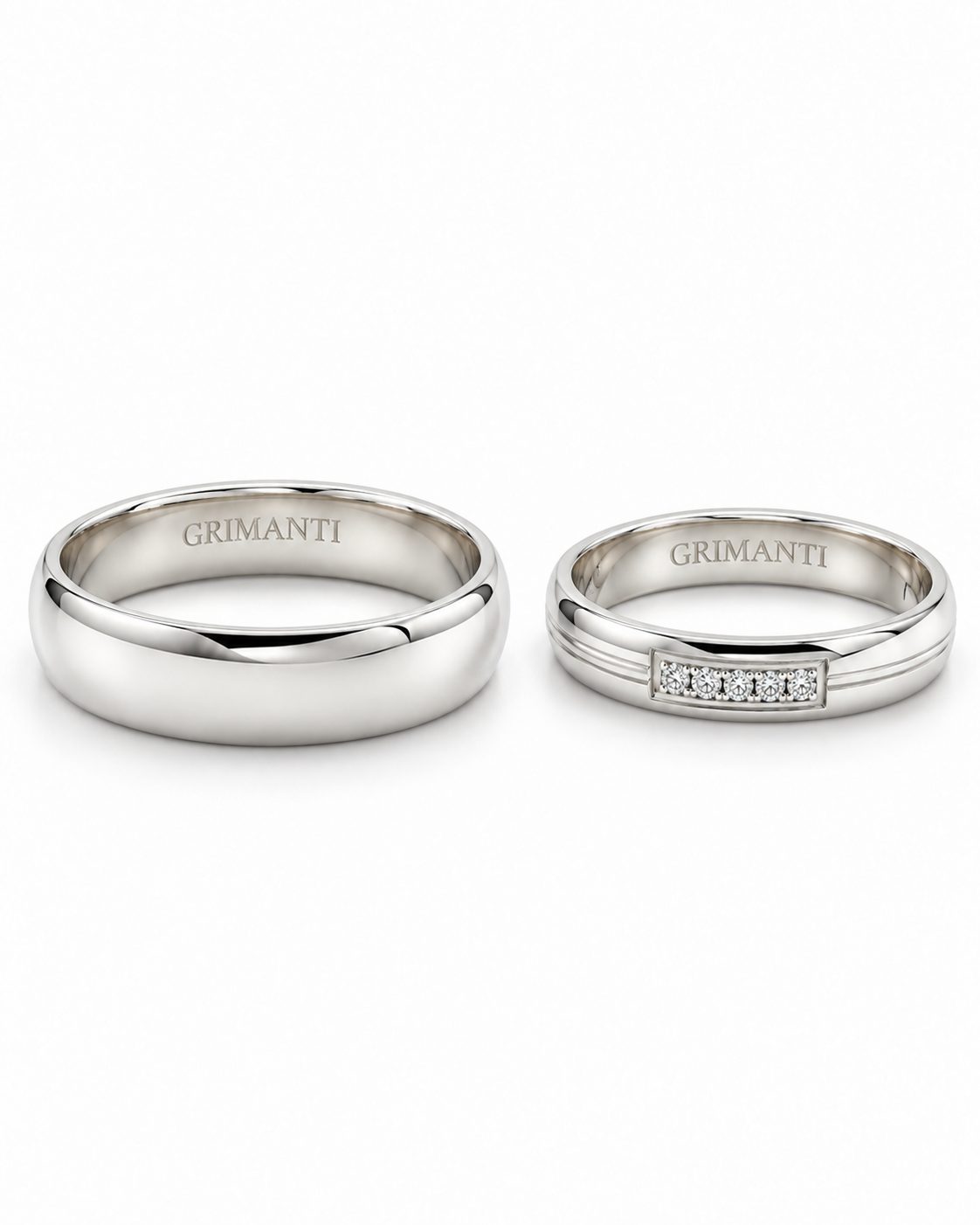 Aros de Matrimonio Clásicos con Detalle de Diamantes