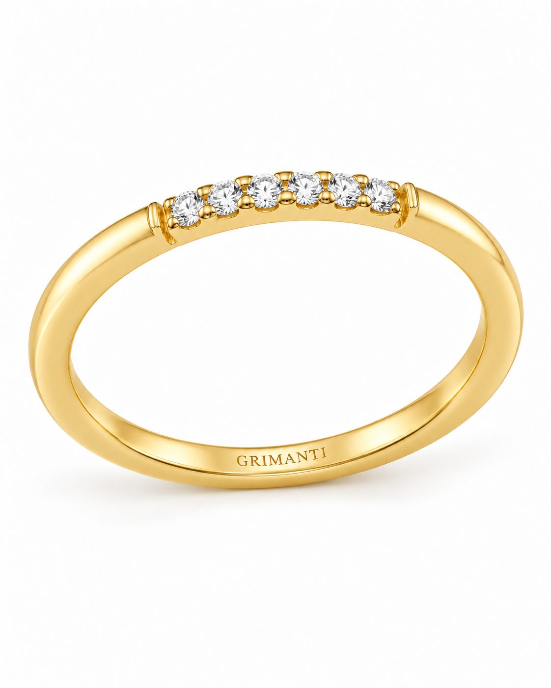 Churumbella Minimalista con Fila Central de Diamantes en Oro Amarillo 18k