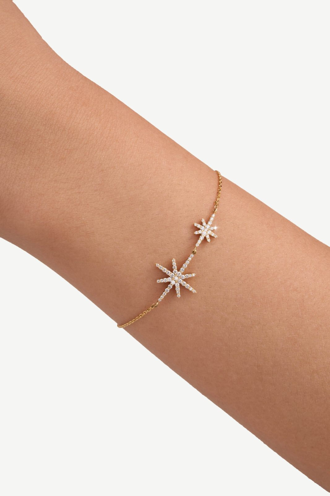 Pulsera estrella del norte pave doble