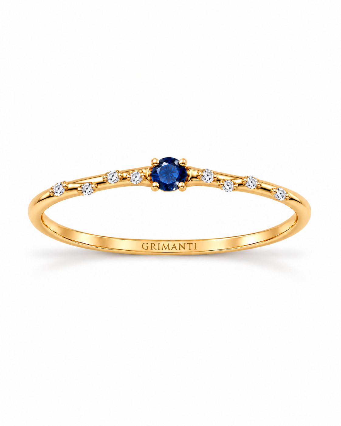 Churumbella con Zafiro Central y Diamantes en Oro Amarillo 18k