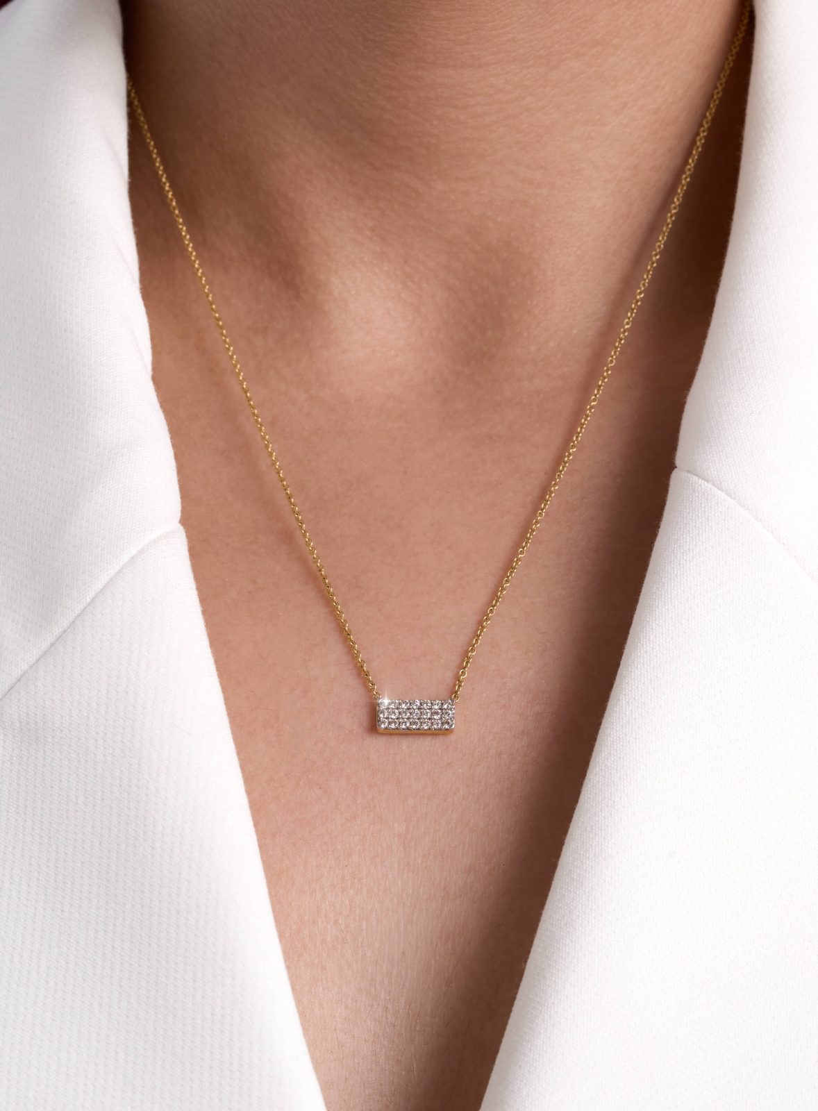 Collar rectangulo pave