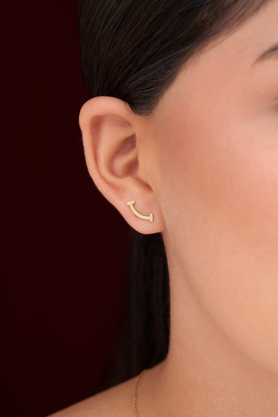 Aretes Estilo Smile Liso Pequeños