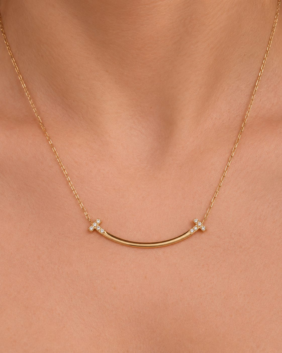Collar T Smile Diamantados