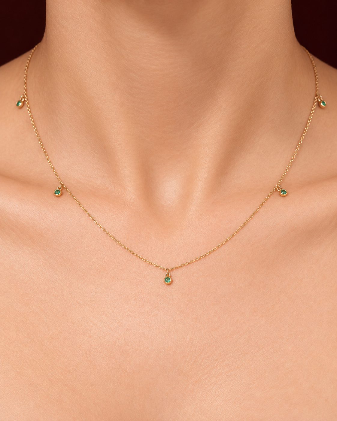 Chocker Satélite con Colgantes Esmeralda