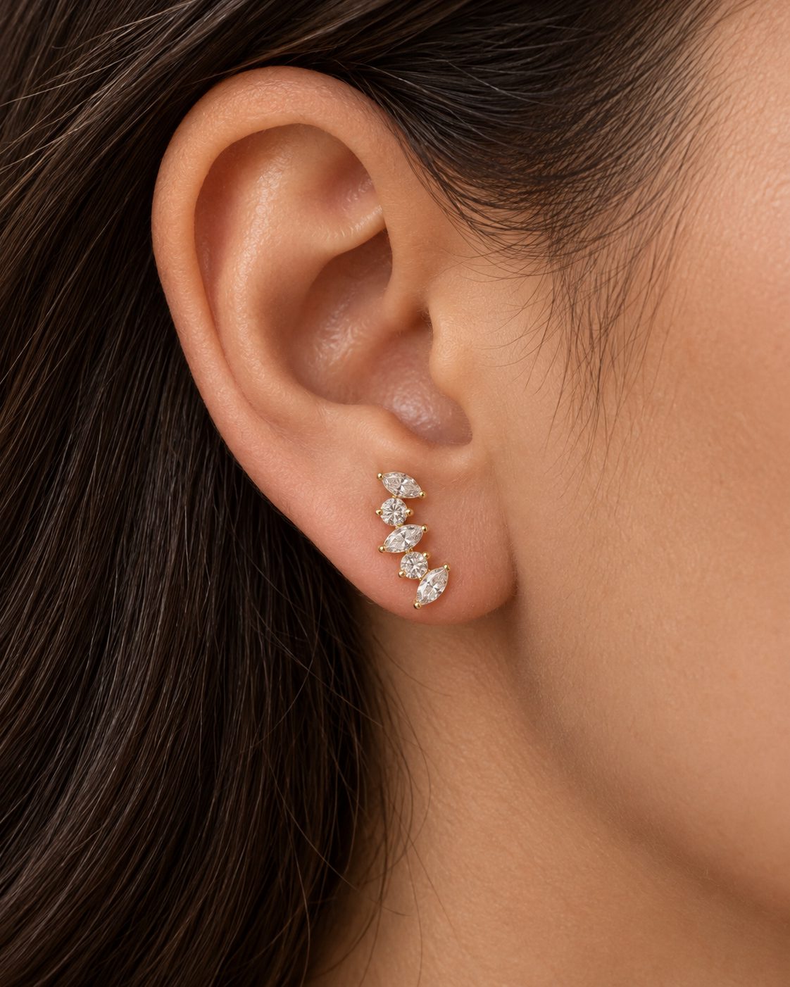 Aretes Cortes Marquise y Diamante