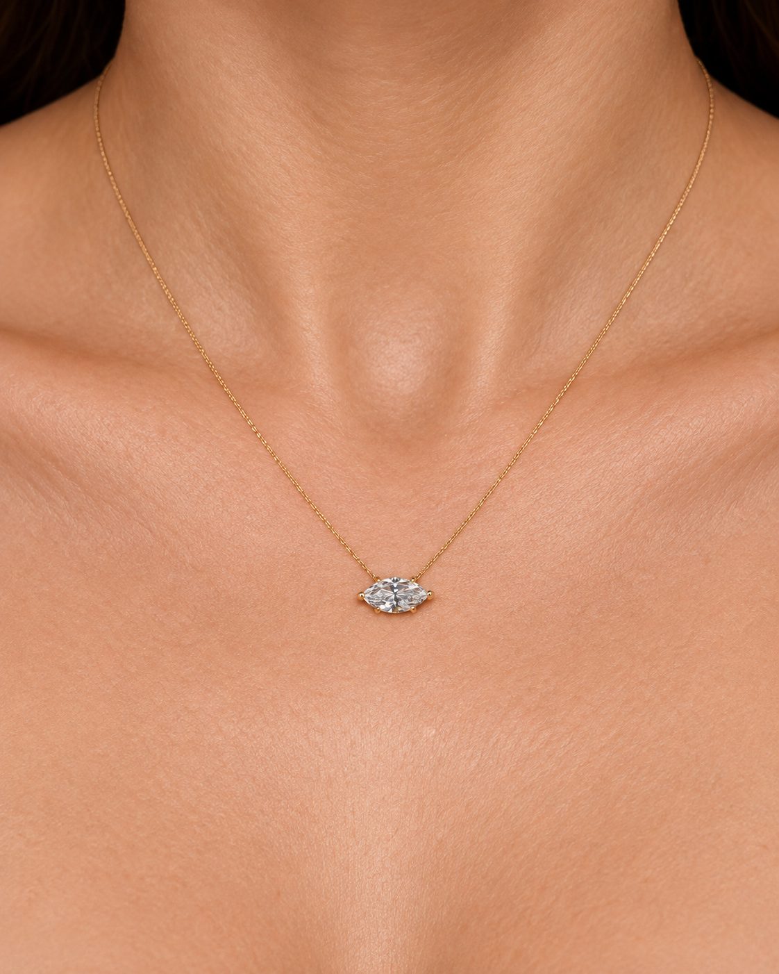 Floating Diamond Marquise