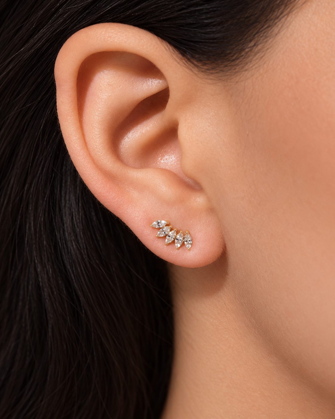 Aretes cortes marquise